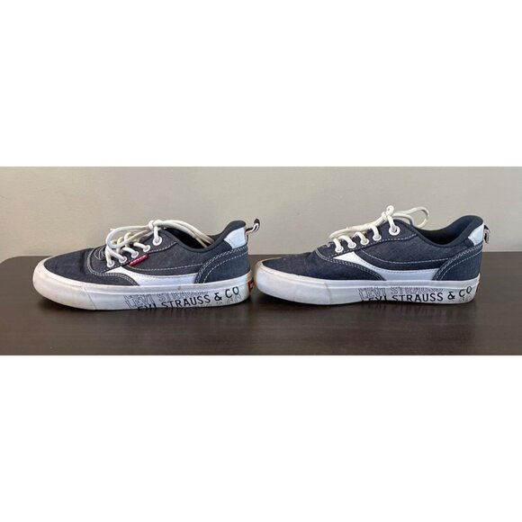 Levi's Boys Size 1 Blue White Colorblock Lace Up Sneakers Shoes Round Toe - Picture 4 of 6